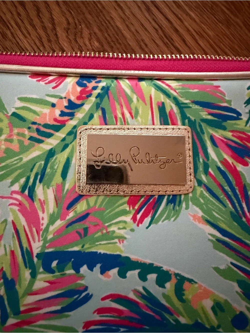 Colorful Palm Print Zip Pouch - Multi